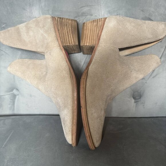 Free People Charm Double V Pointed Toe Camel Suede Leather Ankle Boot 39 - Picture 8 of 11